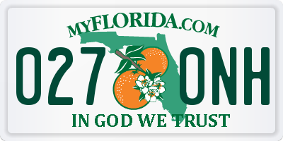 FL license plate 0270NH