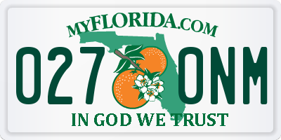 FL license plate 0270NM