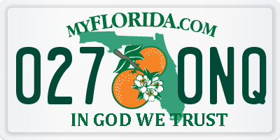 FL license plate 0270NQ