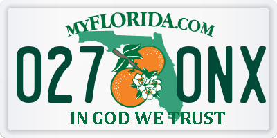FL license plate 0270NX