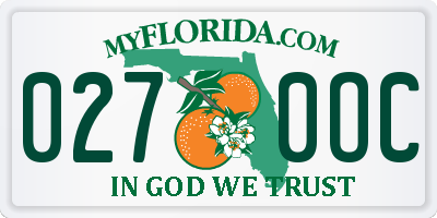FL license plate 0270OC