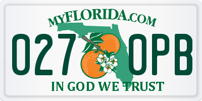 FL license plate 0270PB