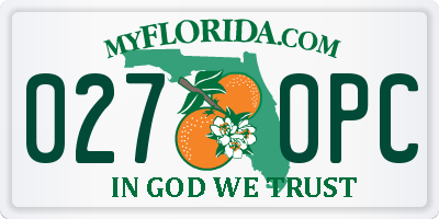 FL license plate 0270PC