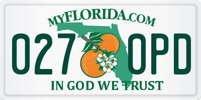 FL license plate 0270PD