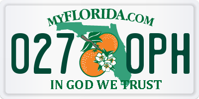 FL license plate 0270PH