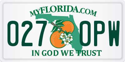 FL license plate 0270PW