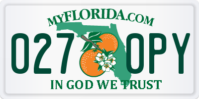FL license plate 0270PY