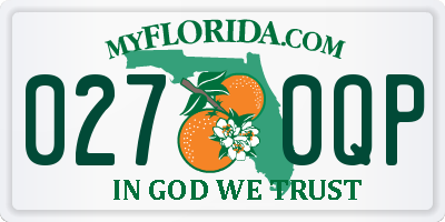 FL license plate 0270QP