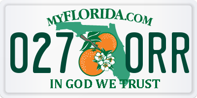 FL license plate 0270RR