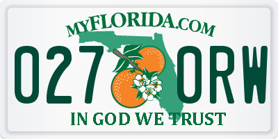 FL license plate 0270RW