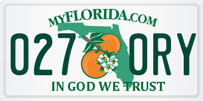 FL license plate 0270RY