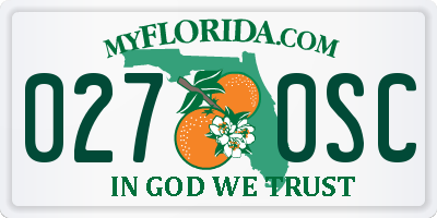 FL license plate 0270SC