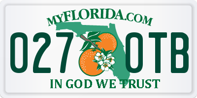 FL license plate 0270TB