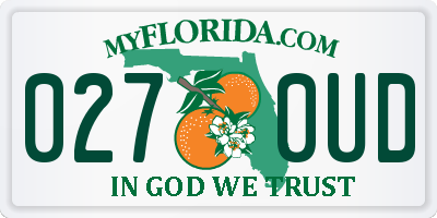 FL license plate 0270UD