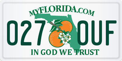 FL license plate 0270UF