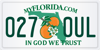 FL license plate 0270UL