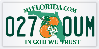 FL license plate 0270UM