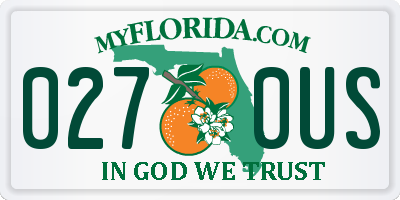 FL license plate 0270US