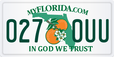 FL license plate 0270UU