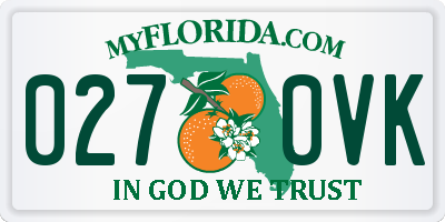 FL license plate 0270VK