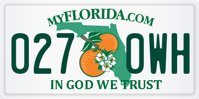 FL license plate 0270WH