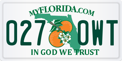 FL license plate 0270WT