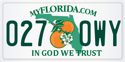FL license plate 0270WY