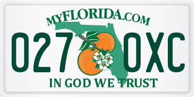 FL license plate 0270XC