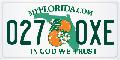 FL license plate 0270XE