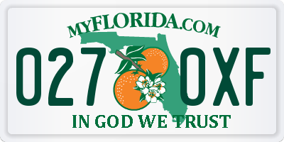 FL license plate 0270XF