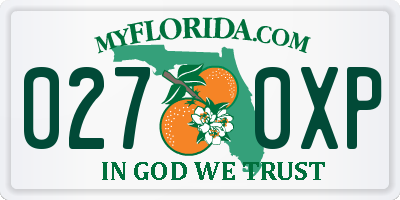 FL license plate 0270XP