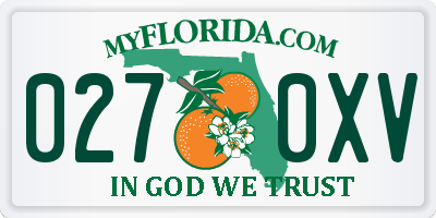 FL license plate 0270XV