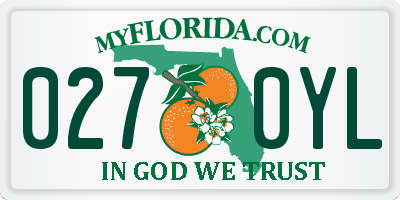 FL license plate 0270YL