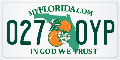 FL license plate 0270YP