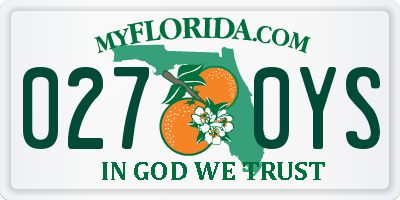 FL license plate 0270YS