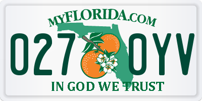 FL license plate 0270YV