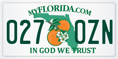 FL license plate 0270ZN