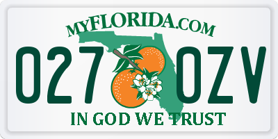 FL license plate 0270ZV