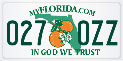 FL license plate 0270ZZ