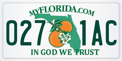 FL license plate 0271AC