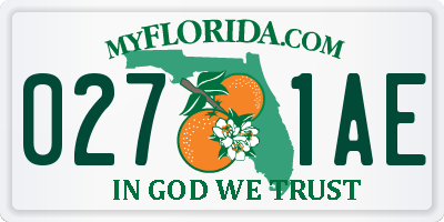 FL license plate 0271AE