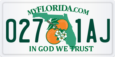 FL license plate 0271AJ