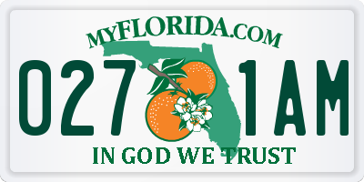 FL license plate 0271AM