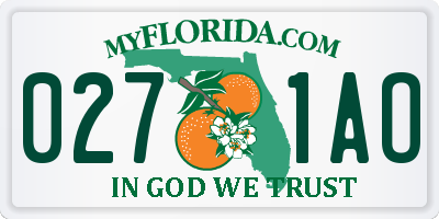 FL license plate 0271AO