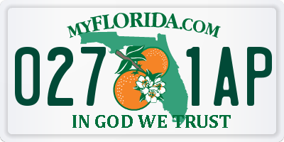 FL license plate 0271AP