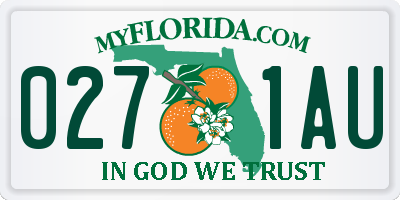 FL license plate 0271AU