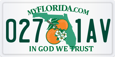 FL license plate 0271AV