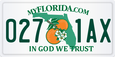 FL license plate 0271AX