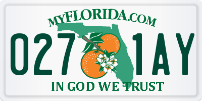 FL license plate 0271AY