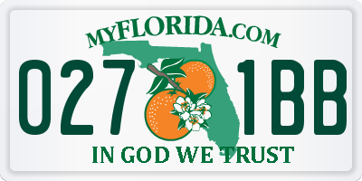 FL license plate 0271BB